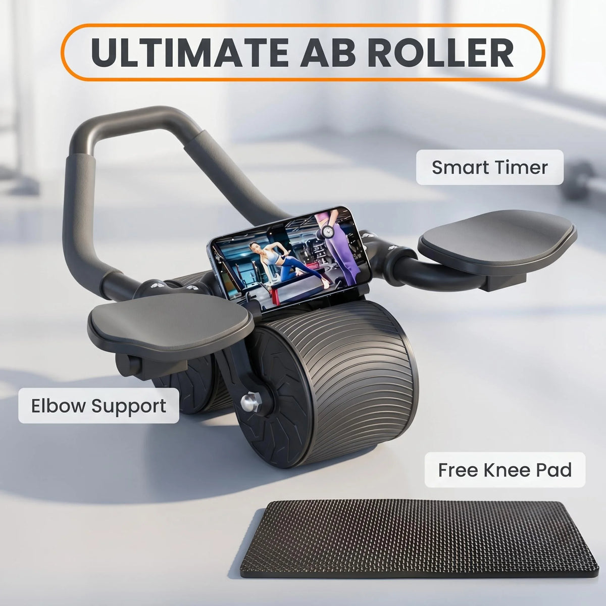 Ab roller - Ab Roller Wheel with Knee Pad & Timer