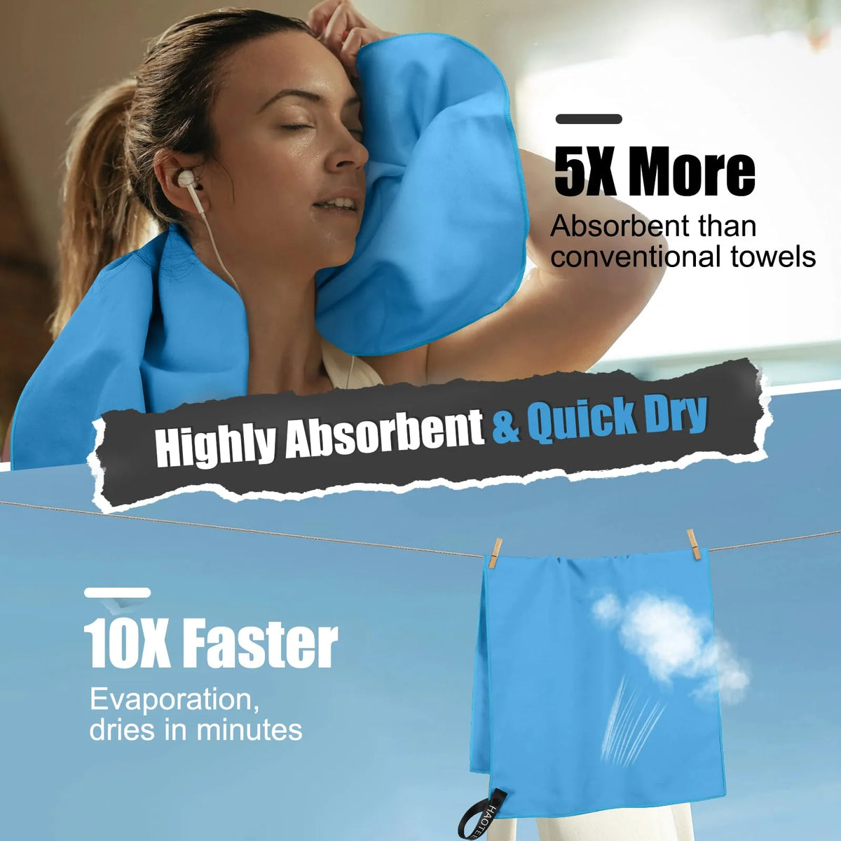 Sports towel - Microfiber Gym Towel - Quick Dry Sweat Towel