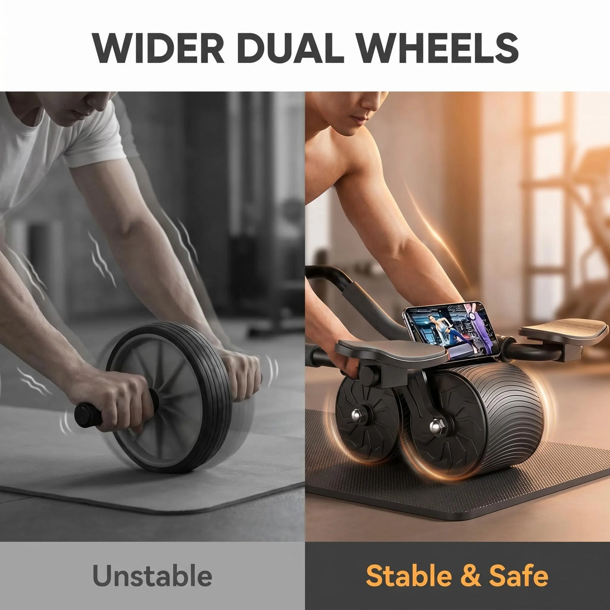 Ab roller with knee pad - Ab Roller Wheel with Knee Pad & Timer