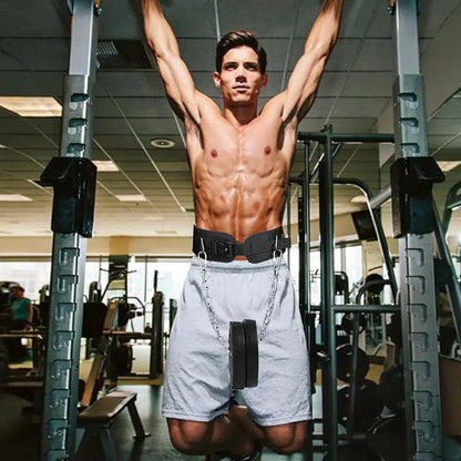 Dip belt with chain - Dip Belt with Chain - Weighted Pull Up Belt