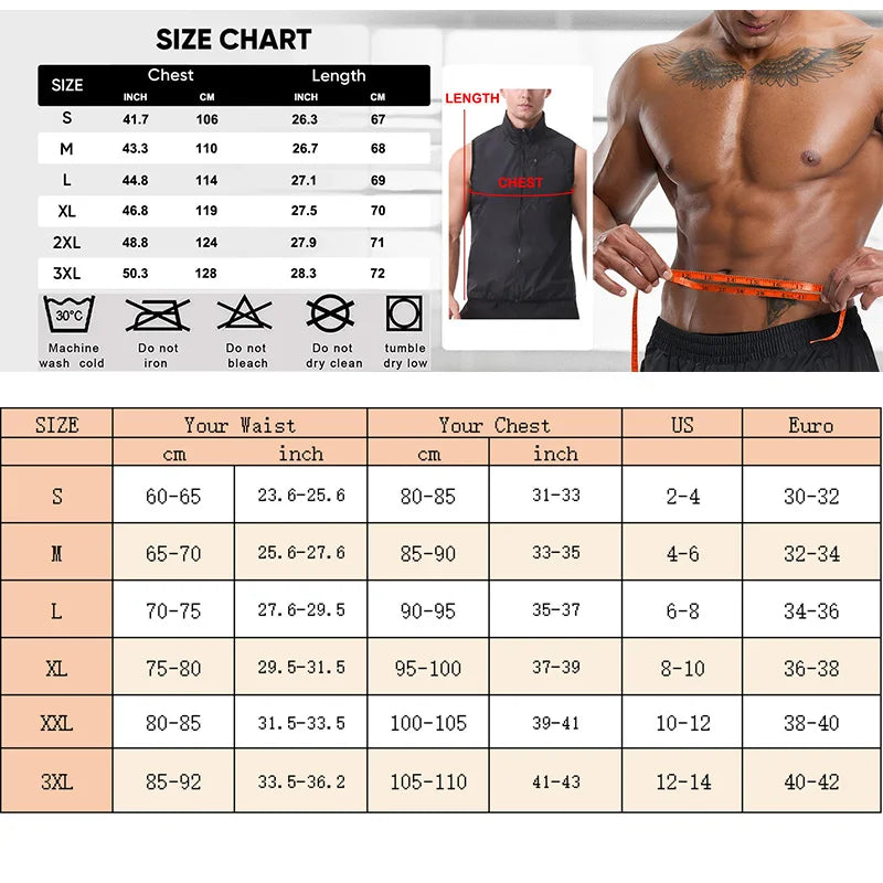 Sauna jacket - Sauna Sweat Jacket - Sleeveless Zip Sauna Hoodie