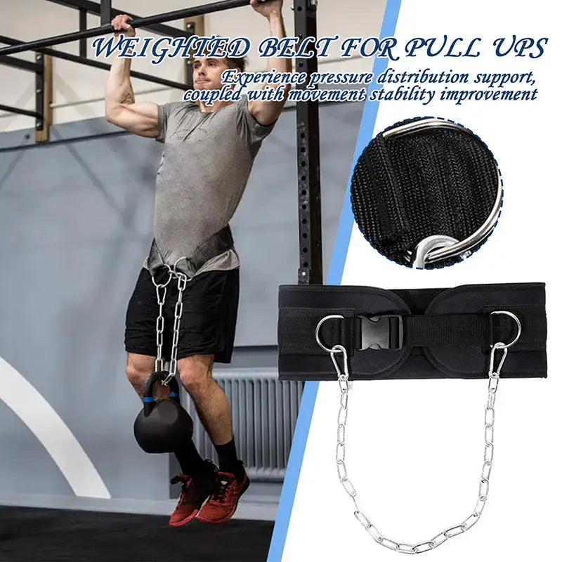 Dip belt for pull ups - Dip Belt with Chain - Weighted Pull Up Belt