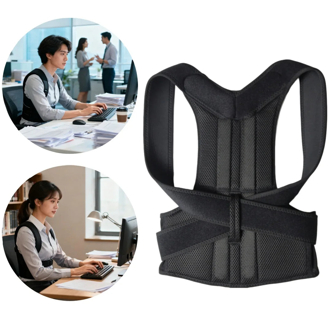 Upper back brace - Posture Corrector - Adjustable Back & Shoulder Brace