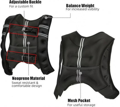 Weighted vest for men - Adjustable Weighted Vest 12-30 lbs - Weights Included