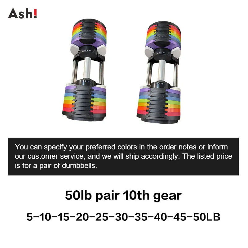 Dumbbell set - Adjustable Dumbbells Set - Up to 50kg (110lb) Pair