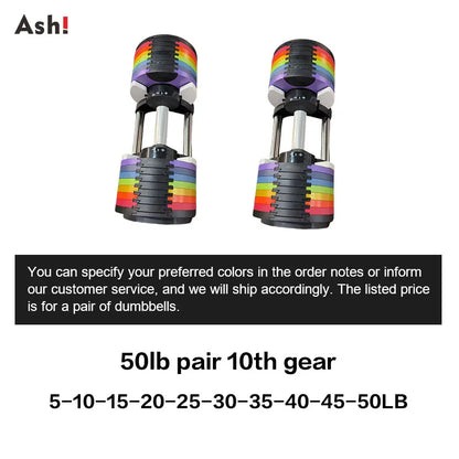 Dumbbell set - Adjustable Dumbbells Set - Up to 50kg (110lb) Pair