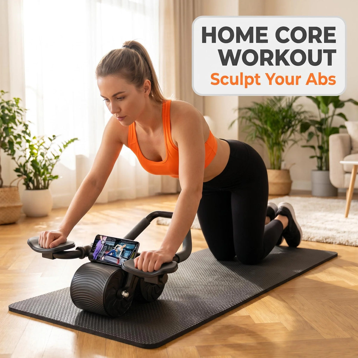 Core wheel - Ab Roller Wheel with Knee Pad & Timer