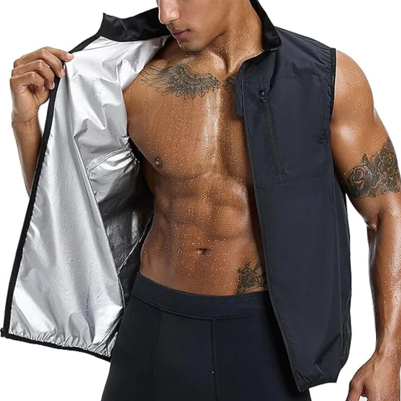 Sauna jacket - Sauna Sweat Jacket - Sleeveless Zip Sauna Hoodie