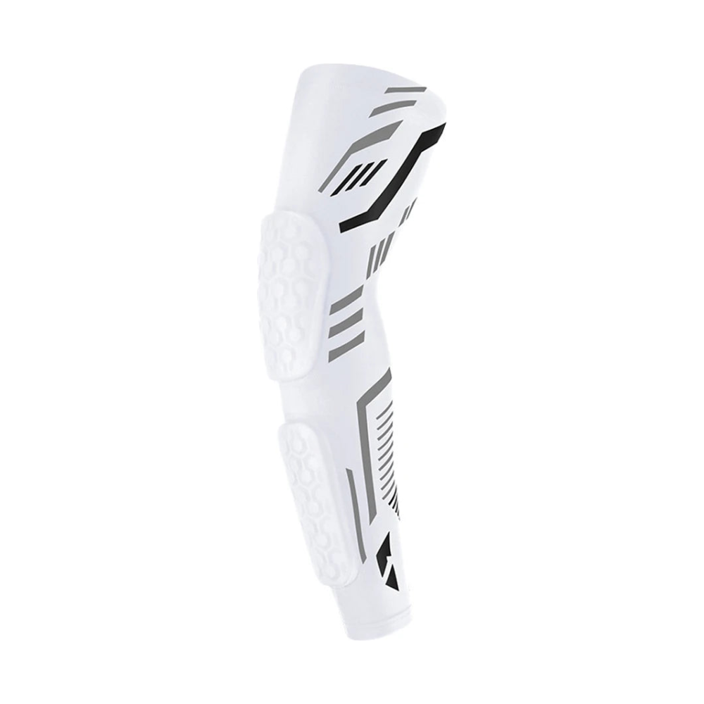 Padded elbow compression sleeve in white