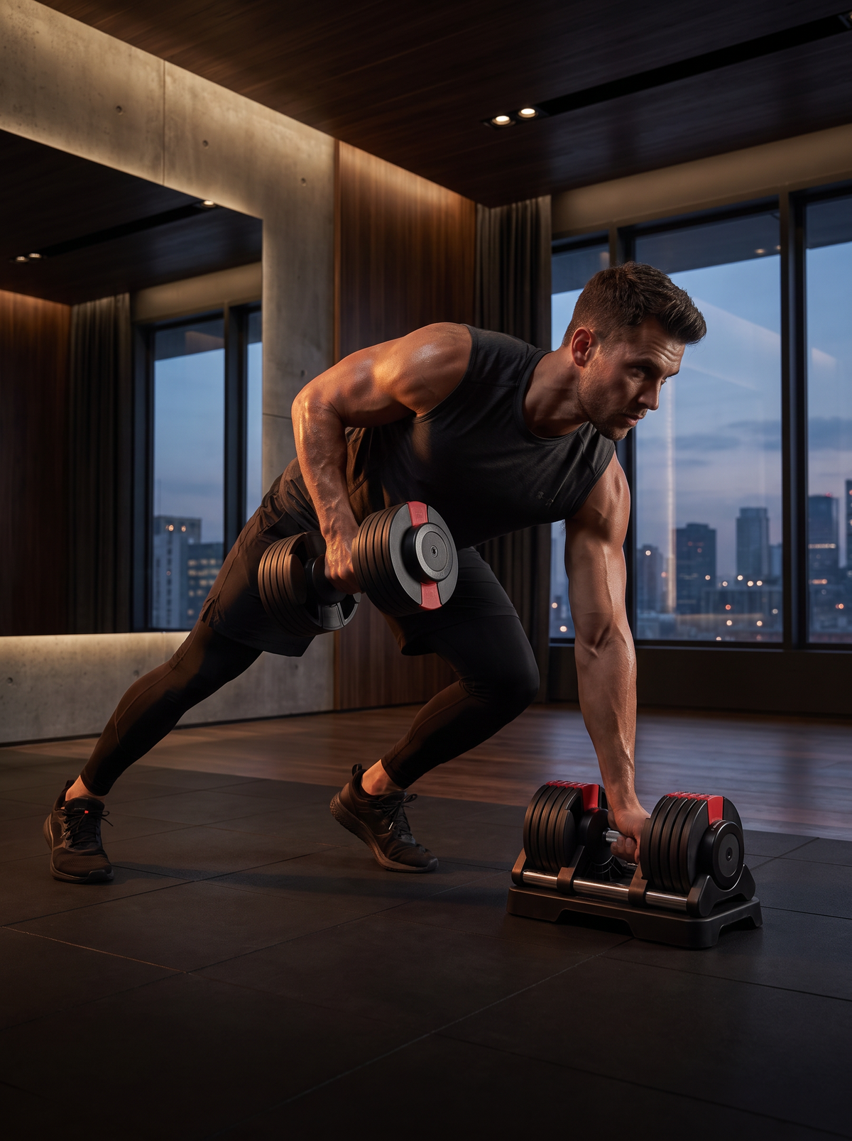 Dumbbell press mid set