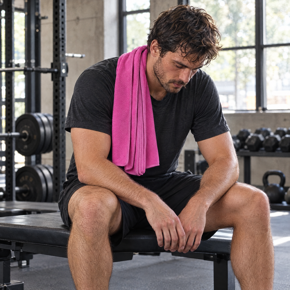 Quick-Dry Gym Towel in use at the gym