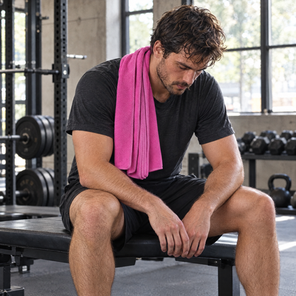 Quick-Dry Gym Towel in use at the gym
