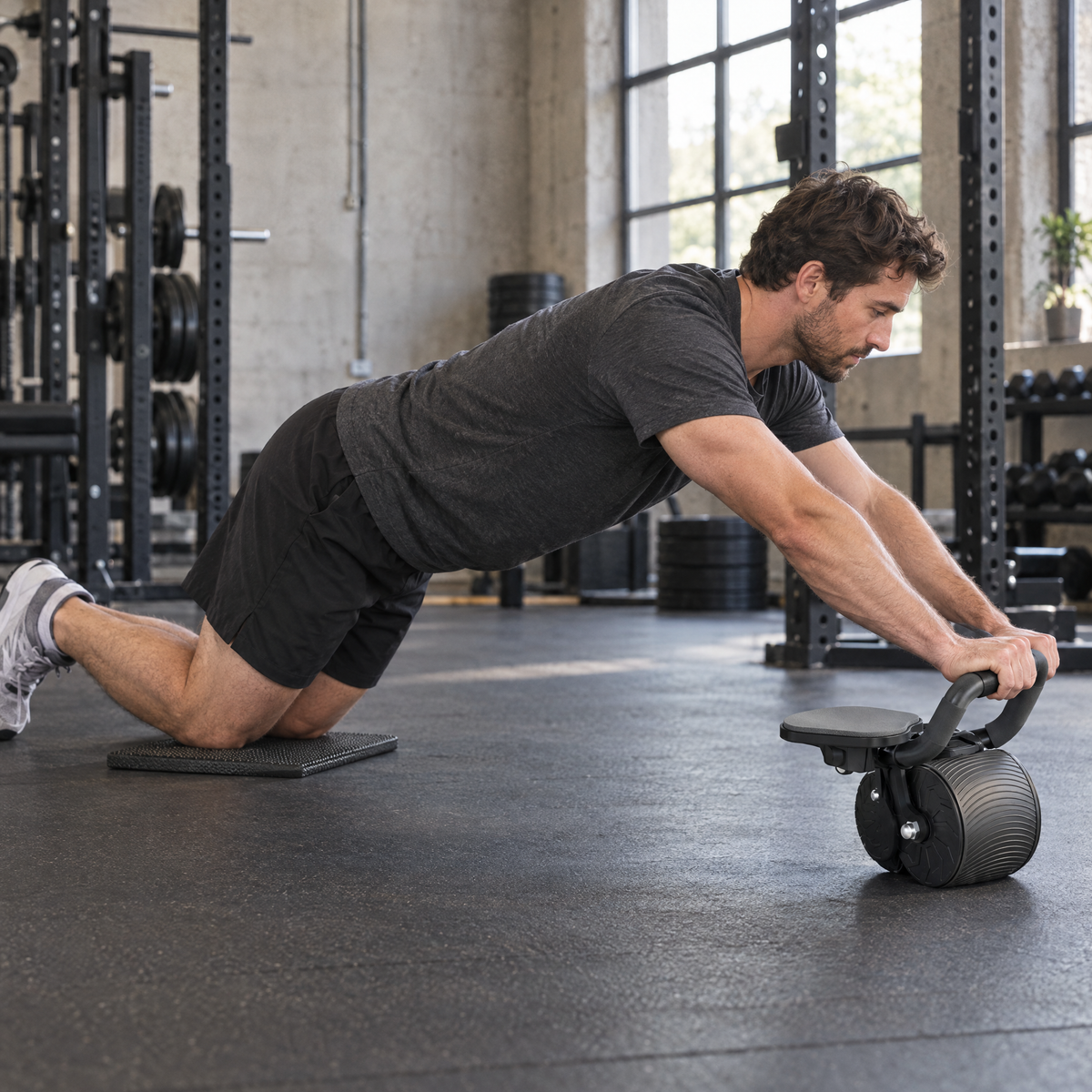 Ab Roller Wheel in use at the gym