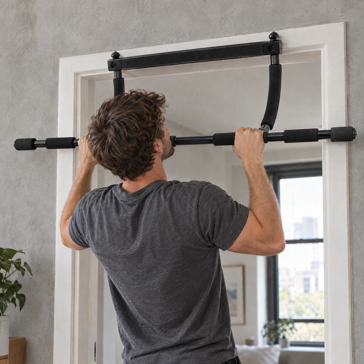 Doorway Pull Up Bar in use at the gym
