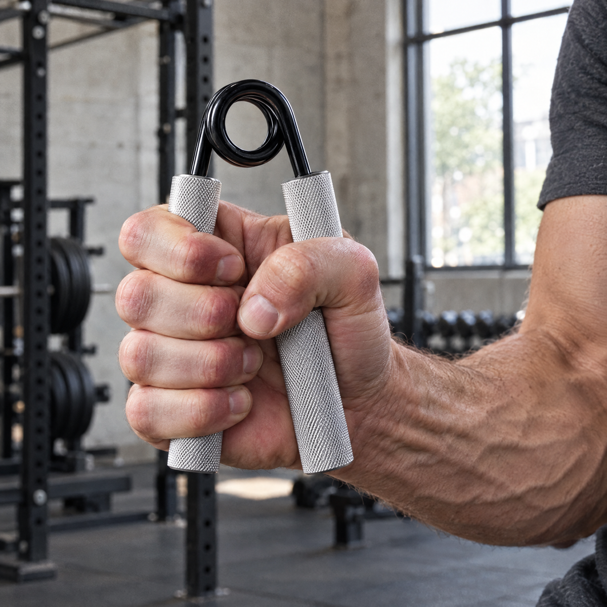 Metal Hand Gripper in use at the gym