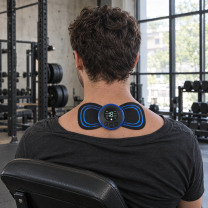 EMS Neck Massager in use at the gym