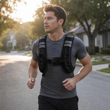 12 lb weighted vest on an early morning run