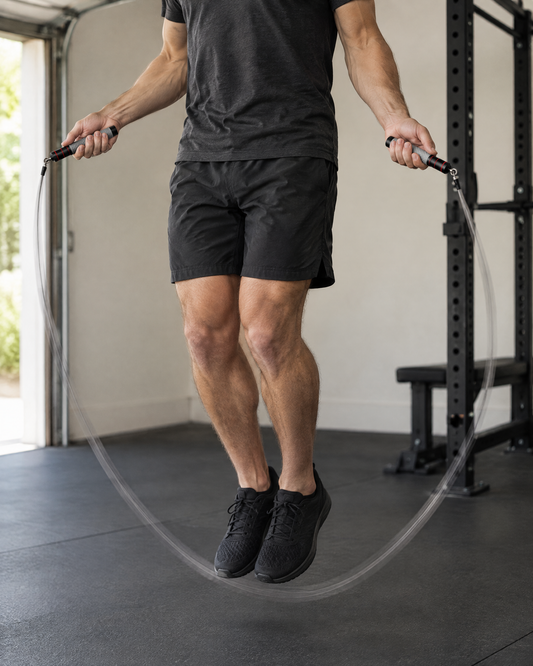 Speed Jump Rope in use in a home gym