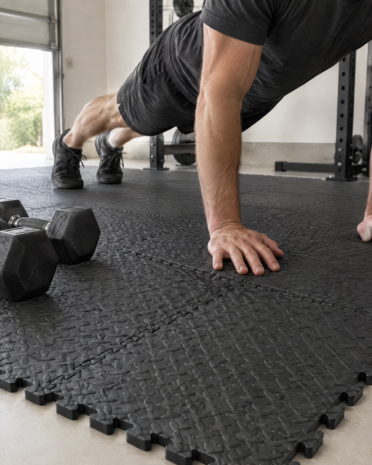 Gym Floor Tiles in a home gym