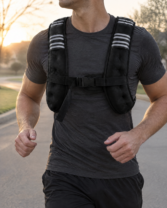 12 lb Weighted Running Vest worn on a morning run