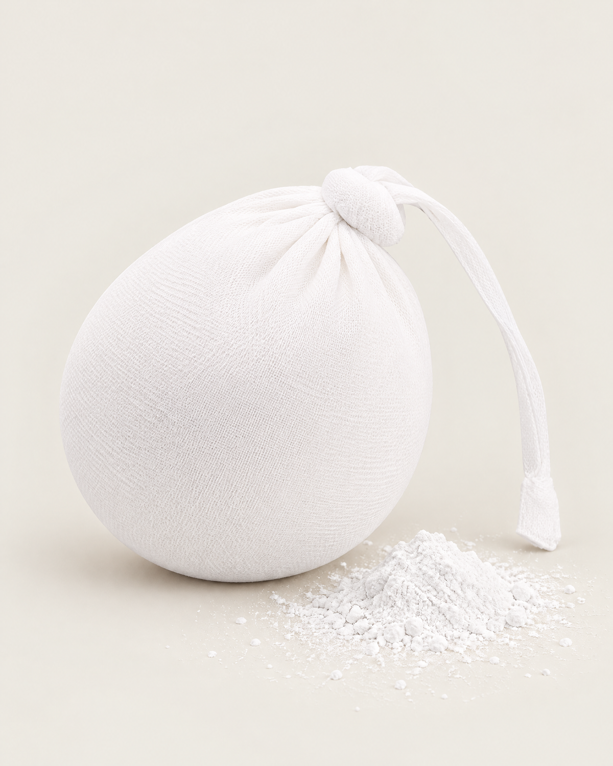 White gym chalk ball with magnesium chalk for lifting grip
