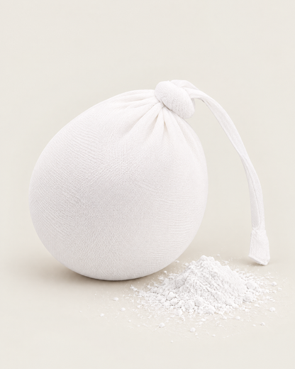 White gym chalk ball with magnesium chalk for lifting grip