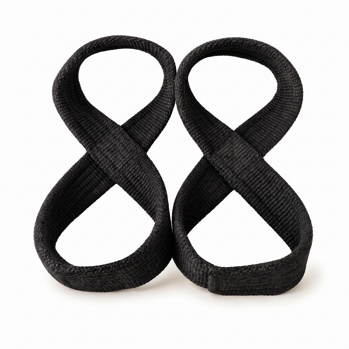 Figure 8 lifting straps pair on a pure white background