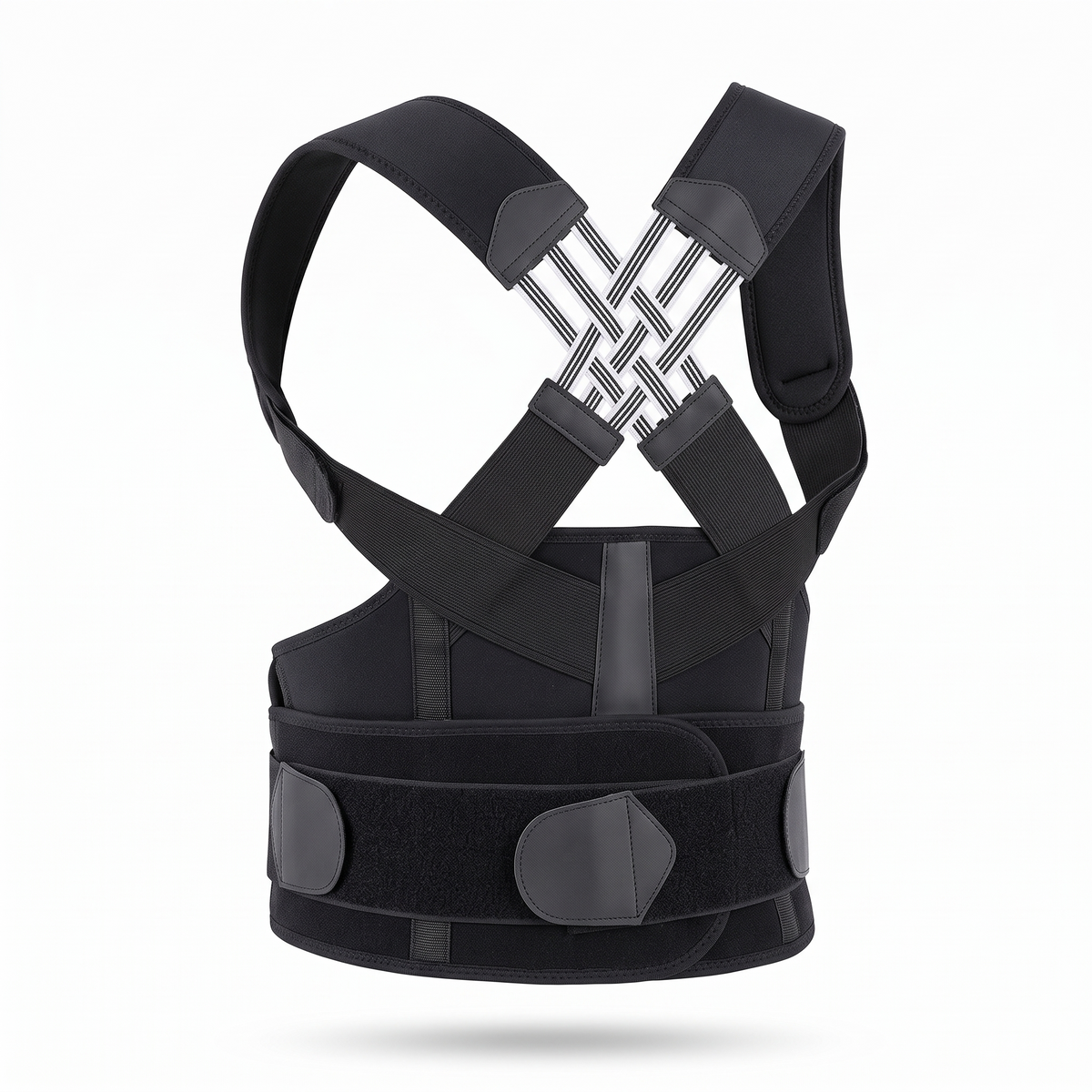 Posture corrector belt on a pure white background
