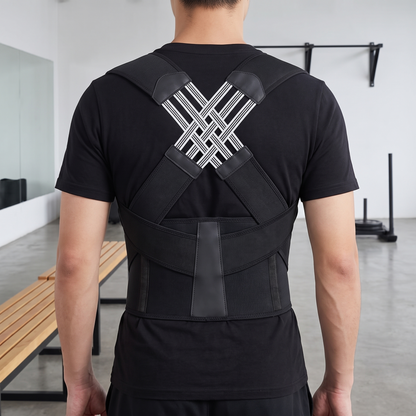 Posture corrector belt worn on the upper back