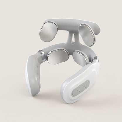 Neck and shoulder massager on a bone-colored background